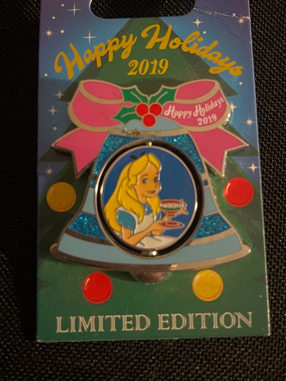 Disney Alice in Wonderland Holiday Pin - Pink, Blue, Yellow